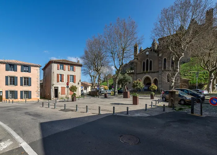 Les Gites De Laure - L\'Or Vert, Appartement Avec Vue Sur Le Chateau, Parking Prive, Climatisation, Netflix, A 160 M De La Cite Medievale